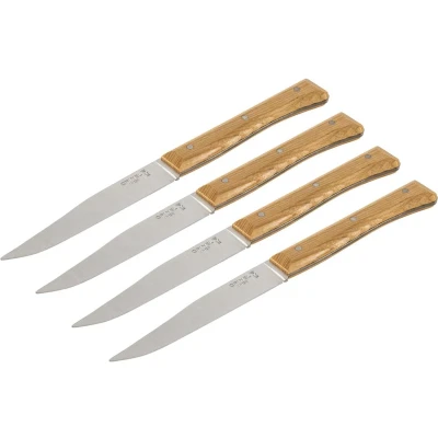 Afbeelding van Opinel Facette Tafelmessenset 11cm 4 delig Essenhout