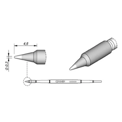 Afbeelding van JBC Tools C210003 soldeerpunt Puntvorm Grootte 0.6 mm Lengte soldeerpunt: 5 Inhoud: 1 stuk(s)