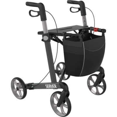 Afbeelding van Server Lichtgewicht Rollator Antraciet Medium Zachte comfort banden