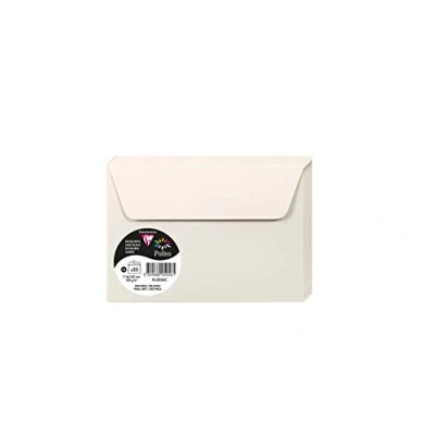 Afbeelding van Clairefontaine 5056C verpakking met 20 enveloppen pollen zelfklevend, formaat C6 11,4 x 16,2 cm, 120 g, parelgrijs, ideaal voor je uitnodigingen en correspondentie, 1