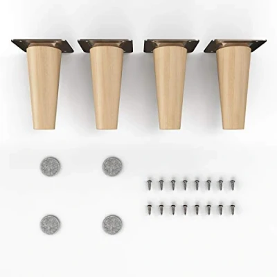 Afbeelding van sossai® houten meubelpoten Clif Round Olieafwerking Hoogte: 10 cm HMF1 rond, conisch (rechte versie) Materiaal: massief hout (beuken) voor stoelen, tafels, kasten etc.