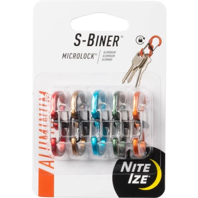 Afbeelding van Nite Ize Microlock S Biner Aluminium Karabijnhaak Diverse kleuren 5 Stuks
