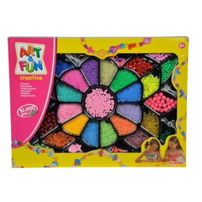 Afbeelding van Simba 106374141 Art &amp; Fun parelgeschenkset, koorden, sluitingen, 10.000 kralen, vanaf 5 jaar