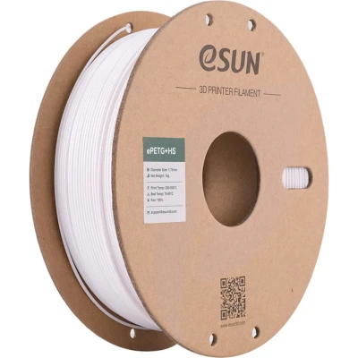 Afbeelding van eSUN PETG Filament 1.75mm, PETG+HS Hoge Snelheid 3D Printer Filament, Dimensionale Nauwkeurigheid +/ 0.03mm, 1KG Spoel (2.2 LBS) voor Printers (Effen Wit, 1KG)