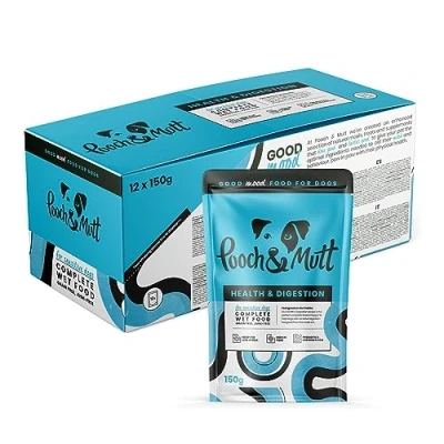 Afbeelding van Pooch &amp; Mutt Vitaliteit en spijsvertering, graanvrij natvoer voor honden, zalm zoete aardappel, 12 x 150 g