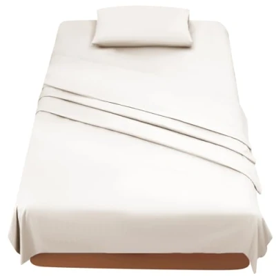 Afbeelding van FARFALLAROSSA Beddengoed voor eenpersoonsbed 90 3 delige beddengoedset van microvezel hoeslaken toplaken 1 kussensloop 50 x 80 cm 190/200 beige