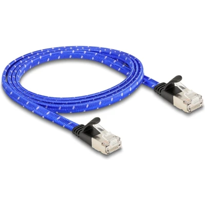 Afbeelding van Delock RJ45 Flachband Netzwerkkabel mit Geflechtmantel Cat.6A U/FTP 1