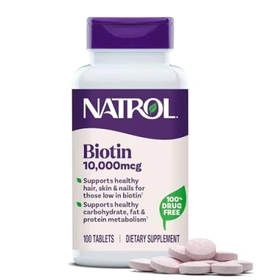 Afbeelding van Natrol Biotine 10000mcg 100 tabletten