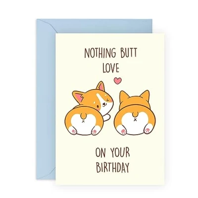 Afbeelding van CENTRAL 23 Worsthond verjaardagskaart voor hem haar Corgi Love gelukkige mama vader zoon dochter geschenken mannen vrouwen wordt geleverd met leuke stickers
