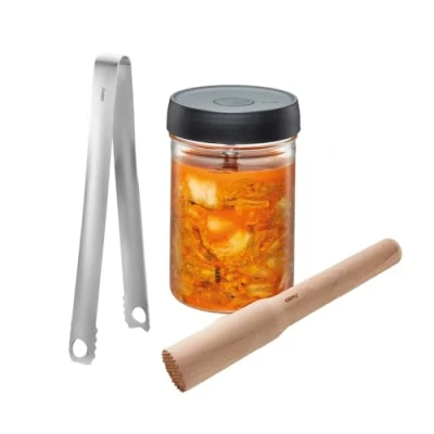 Afbeelding van GEFU fermentatiepot NATIVO 1 l met deksel, verzwaringsgewicht, klepstoter en tang (set, 5 delig)
