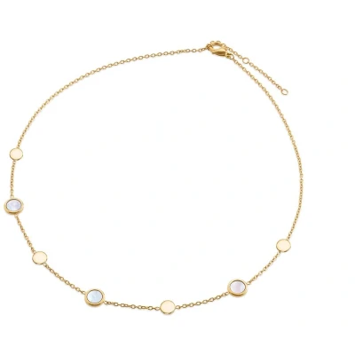 Afbeelding van Boccia Titanium vergulde collier parelmoer 08056 02