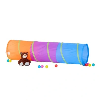 Afbeelding van Relaxdays speeltunnel voor kinderen kleurrijke kruiptunnel lange kindertunnel pop up