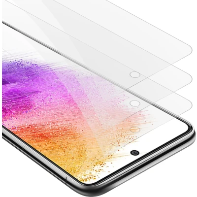 Afbeelding van Cadorabo 3x Screenprotector geschikt voor Samsung Galaxy A73 5G Beschermende Pantser Film in KRISTALHELDER Getemperd (Tempered) Display beschermend glas 9H hardheid met 3D Touch