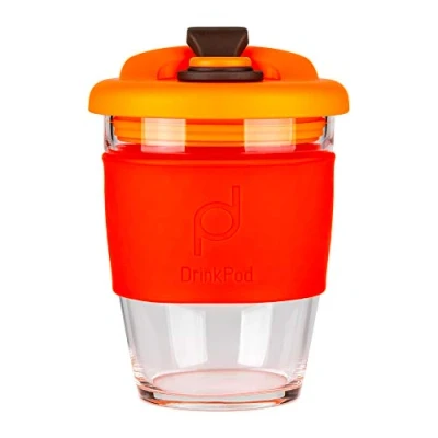 Afbeelding van Pioneer Herbruikbare Koffiebeker 340ml Vulcano Red Glas