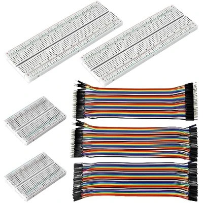Afbeelding van HOMURY breadboard kit soldeervrij breadboard: 4 stuks jumper wire 400 830 punten + 20 cm vrouwelijk mannelijk naar