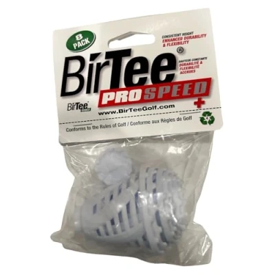 Afbeelding van BirTee Golf Tees PRO Speed Plus met flexibiliteit en duurzaamheid 8 stuks. Indoor Tees/Golf Simulator Tees/Winter Plastic (Wit)