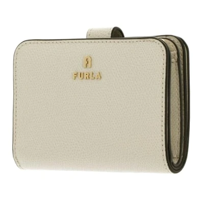 Afbeelding van FURLA Leren Portemonnee Camelia Compact Wallet Marshmallow Crème