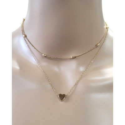 Afbeelding van ketting hartje goudkleurig Choker kettinkje dames oDaani
