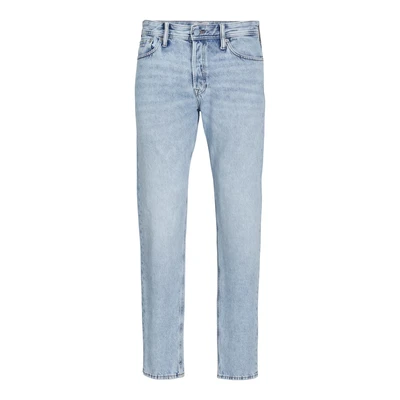 Afbeelding van JACK &amp; JONES Heren Denim Broek Basis Ontwerp Regular Katoen met Knoopsluiting JJORIGINAL, Colour:Dark Blue, Size:31W / 30L, Beenlengte: