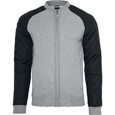 Afbeelding van Urban Classics Diamond Nylon Sweatjacket TB859 Gry/Blk maat S