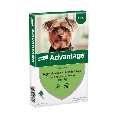 Afbeelding van 2x Advantage Anti Vlooiendruppels 40 Hond 1,5 4 kg pipetten