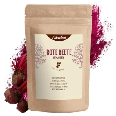 Afbeelding van Rode bieten poeder 1000g aardachtig, hartig en zoet kan rauw gekookt gebruikt worden ideaal om eten mee te kleuren vom Achterhof