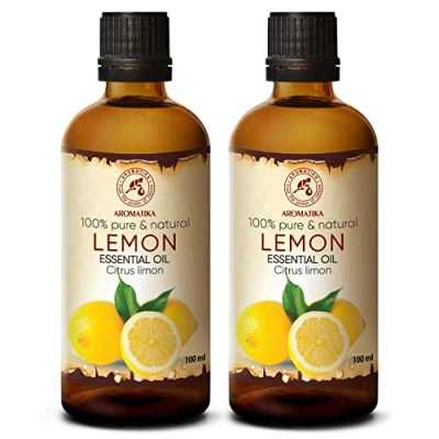 Afbeelding van Citroen Olie Set 2xEtherische 100ml 100% Puur &amp; Natuurlijk Aromatherapie Geurolie Geurverspreider Ontspanning Toevoegen aan Bad Cosmetica Massage Wellness Aroma Lamp Of Elektrische Diffuser