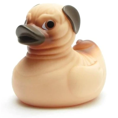 Afbeelding van badeend mopshond I quietscheeendje L: 9 cm incl. sleutelhanger in set meerkleurig