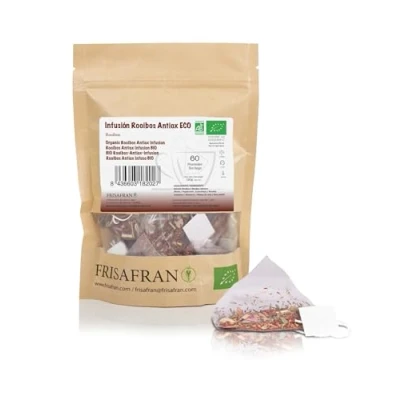 Afbeelding van FRISAFRAN Biologische rooibos Infuse in piramides 60 eenheden 120g Infusie Voedzaam Hydraterend Verfrissende antioxidant roibos jij infuus zakjes vitaminerijk