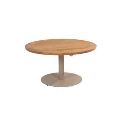 Afbeelding van 4so Taste Saba low dining tafel teak latte dia. 130 cm
