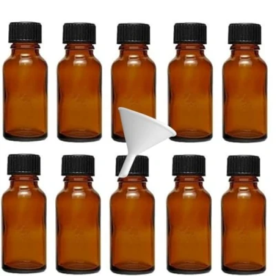 Afbeelding van Viva Haushaltswaren 10 druppelflessen ml / apothekersflessen met druppelinzet in bruin glas