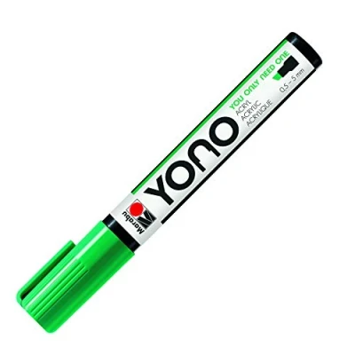 Afbeelding van Marabu YONO Marker, 12400102067, sapgroen 067, veelzijdige acrylstift met Japanse wigvormige punt 0,5 5 mm, op waterbasis, lichtecht en waterbestendig, voor bijna alle ondergronden