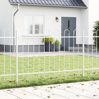 Afbeelding van vidaXL Tuinschutting Set van 2 Wit Gepoedercoat staal 3,4 m x 1,2