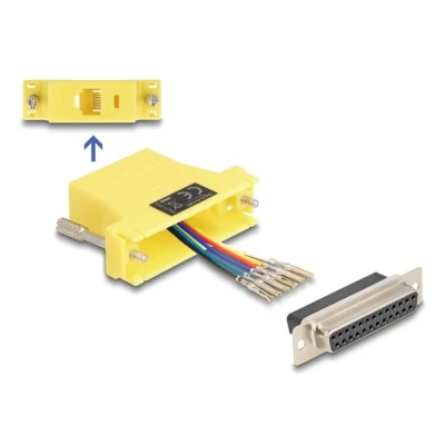 Afbeelding van Delock D Sub 25 Pin Buchse zu RJ12 Montagesatz gelb HQ produc