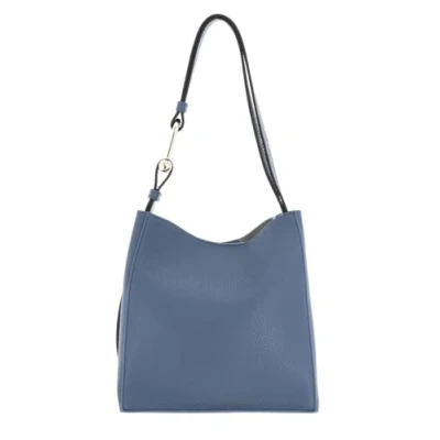 Afbeelding van FURLA Leren Schoudertas Nuvola Mini Bucket Bag Denim Blauw
