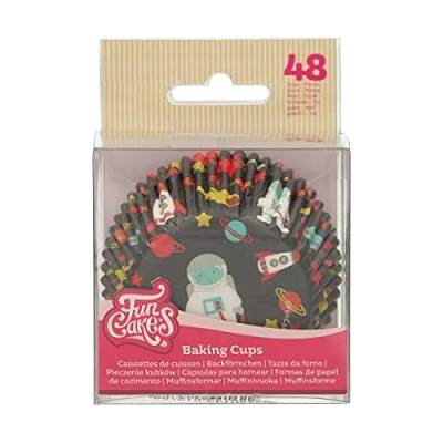 Afbeelding van FunCakes Baking Cups Space: Perfect voor ruimte thema cupcakes, Cupcakes en meer, Taart decoratie, pk/48