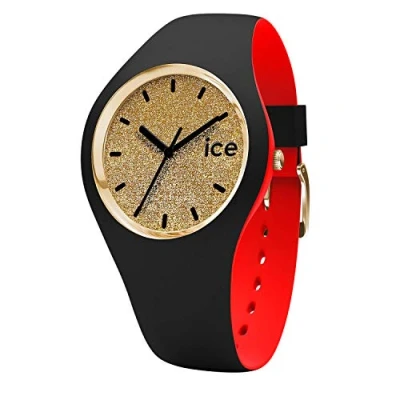 Afbeelding van ICE Watch loulou Gold Glitter Zwart Dameshorloge met Siliconenband 007228 (Small)