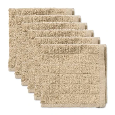 Afbeelding van DII Massief Raamruit Vaatdoek Set, Katoen, Pebble, 12x12
