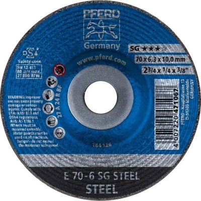 Afbeelding van PFERD 62207626 E 70 6 SG STEEL/10,0 Afbraamschijf gebogen Diameter mm Boordiameter 10 Staal stuk(s)