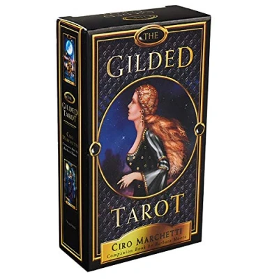 Afbeelding van The Gilded Tarot Card en elektronische Guidebook Game Toy waarzeggerij Orakels door Expert Barbara Moore Family Party Fun Cards Games