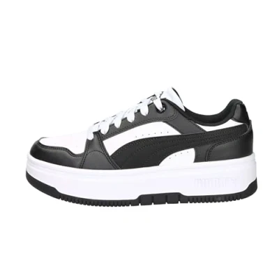 Afbeelding van Puma Rebound Femme JR Sneaker, Wit Zwart, 3 UK, White 35.5 EU
