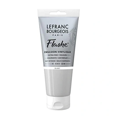 Afbeelding van Lefranc Bourgeois 300535 Flashe acryl en vinylverf, lichtecht, dekkend bestand tegen veroudering 80ml Tube, White Iridescent
