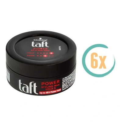Afbeelding van Taft Power Wax 6 x 75ml Grootverpakking