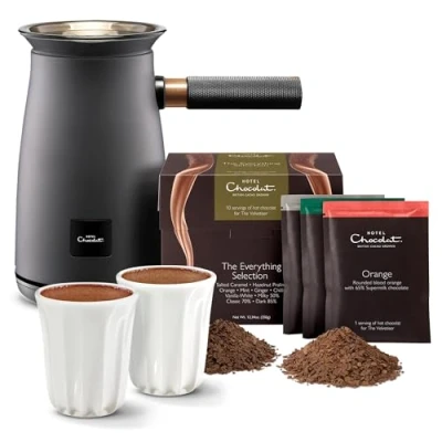 Afbeelding van Hotel Chocolat 472756 Velvetiser warme chocolademelk machine complete starterskit, grijs, 28 x 46 16 cm
