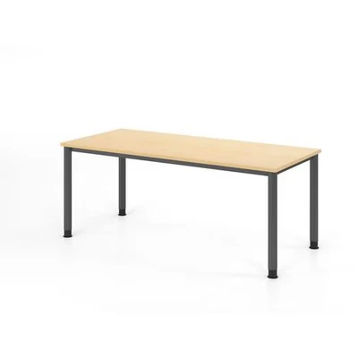 Afbeelding van Bureau recht met 4 ronde poten 180x80 cm Hammerbacher
