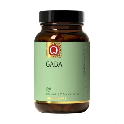 Afbeelding van Quintessence Gaba Capsules, 60 stuks, 500 mg per capsule, met grondstof AMINOFERMENT® GABA, meer dan 99% zuiverheid, veganistisch en zonder additieven, geproduceerd in Oostenrijk