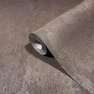 Afbeelding van marburg Behang bruin metallic pleisterlook, betonlook, vliesbehang voor woonkamer of slaapkamer, Made in Germany, 10,05 x 0,53 m