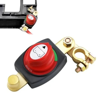 Afbeelding van Accu scheidingsschakelaar, hoofdschakelaar, 12 V/24 V/48 V, instelbare 180 graden auto accu, accuschakelaar, aan/uit voor vrachtwagen, marine, motorfiets,