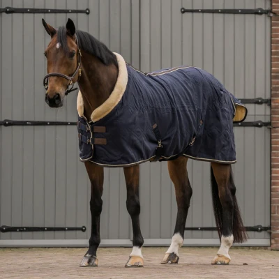 Afbeelding van Horka Staldeken Luxe met Kraag Blauw 155/205
