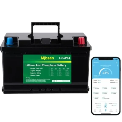 Afbeelding van Mjbsan LifePO4 accu van 12 V 100 Ah, A BMS, 4000 8000 cycli, max 1280 W vermogen, perfecte vervanging voor loodzuurbatterijen caravans, camping, zonne home systemen, boten
